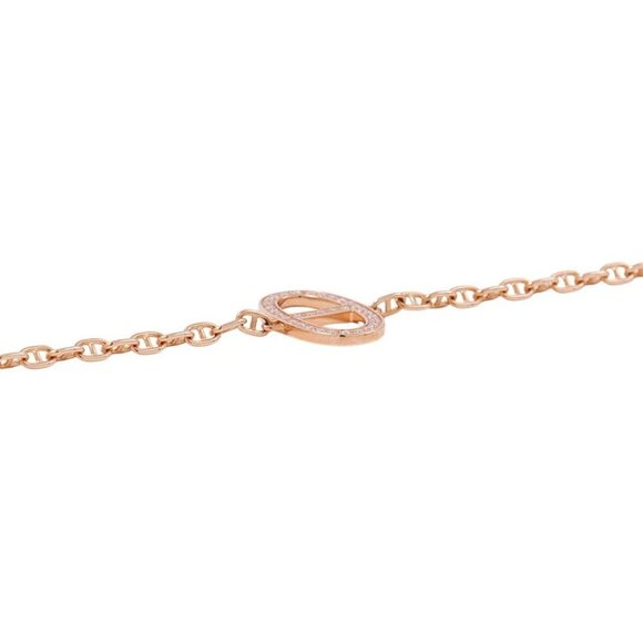 HERMES Chaine d'Ancre Contour Bracelet Size ST 18K Pink Gold H122404B 00ST - Picture 2 of 12